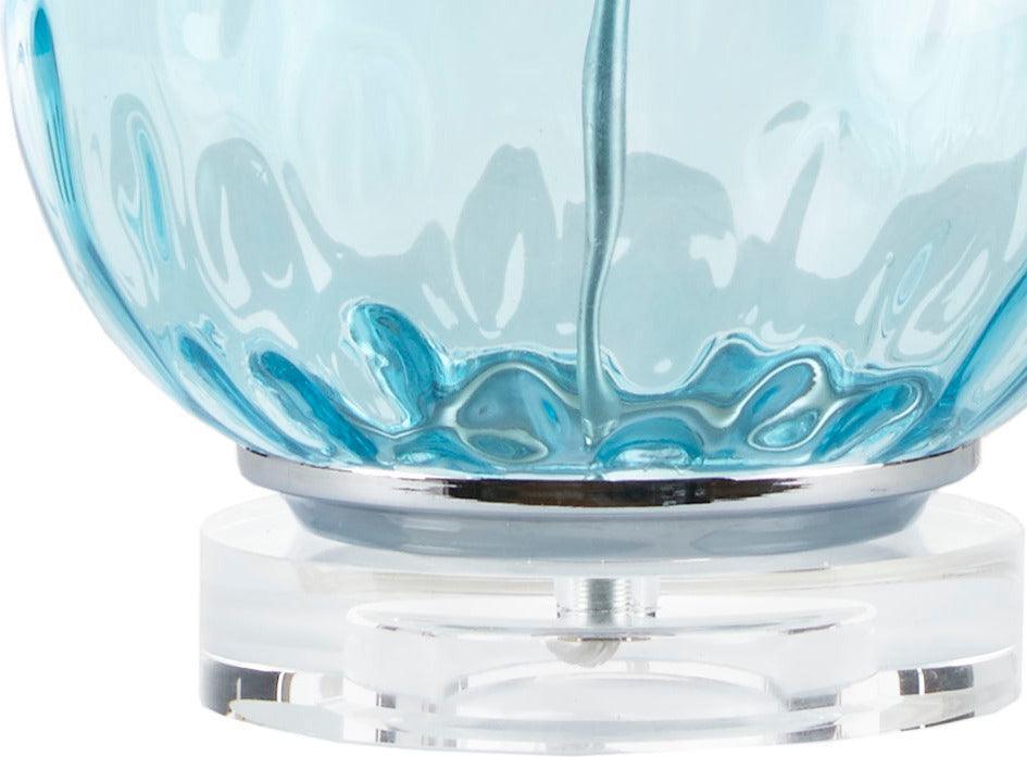 Olliix.com Table Lamps - Borel Modern/Contemporary Table Lamp 14"Lx14"Wx23.5"H Blue