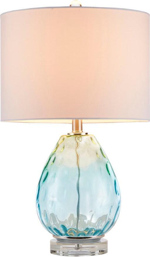 Olliix.com Table Lamps - Borel Modern/Contemporary Table Lamp 14"Lx14"Wx23.5"H Blue