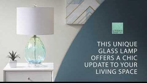 Olliix.com Table Lamps - Borel Modern/Contemporary Table Lamp 14"Lx14"Wx23.5"H Blue