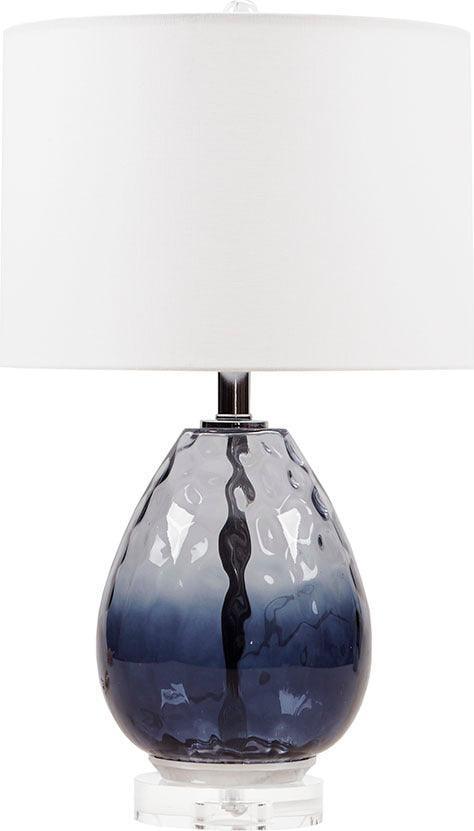 Olliix.com Table Lamps - Borel Transitional Table Lamp 14"W x 14"D x 24.25"H Dark Blue