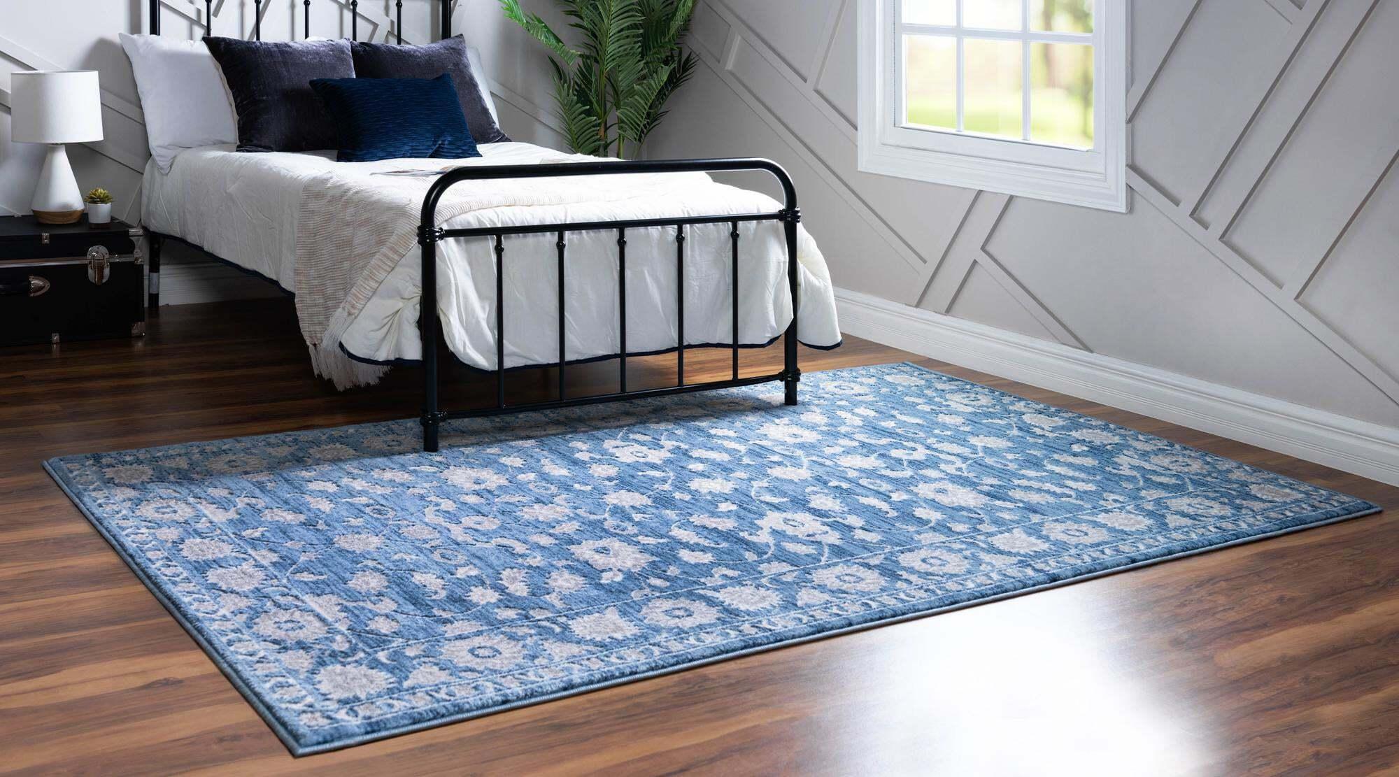 Unique Loom Indoor Rugs - Boston Floral 3x5 Rug Blue & Multicolor