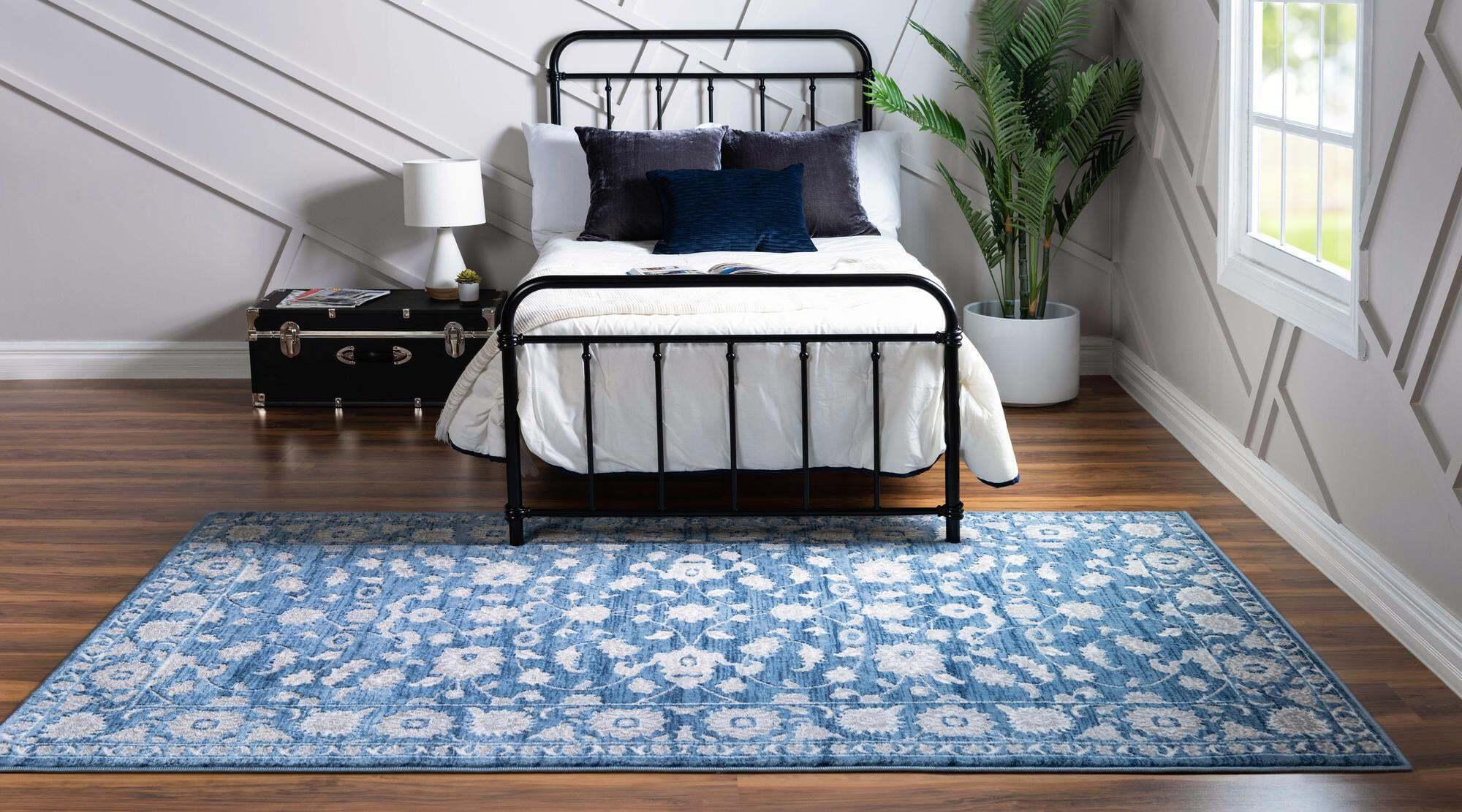Unique Loom Indoor Rugs - Boston Floral 3x5 Rug Blue & Multicolor