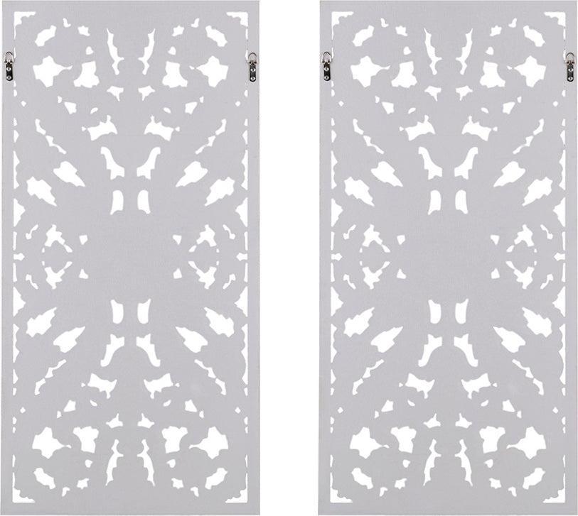 Olliix.com Wall Art - Botanical Panel Carved Wall Decor 2 Piece Set White