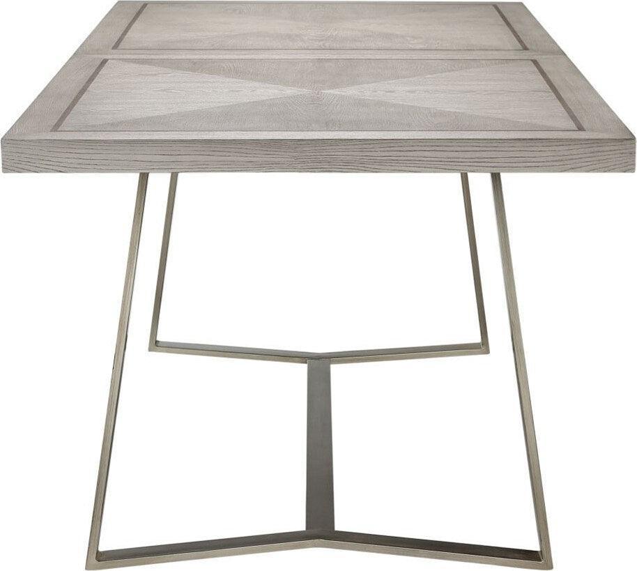 Olliix.com Dining Tables - Boulder Transitional Dining Table 74"W x 36"D x 30"H Light Gray