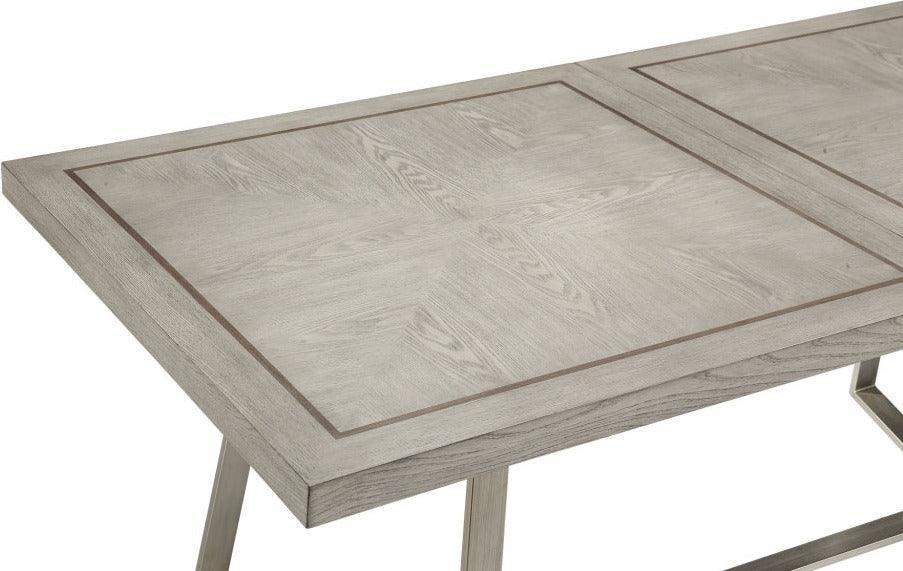 Olliix.com Dining Tables - Boulder Transitional Dining Table 74"W x 36"D x 30"H Light Gray