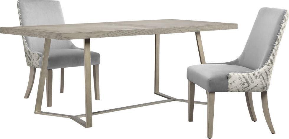 Olliix.com Dining Tables - Boulder Transitional Dining Table 74"W x 36"D x 30"H Light Gray