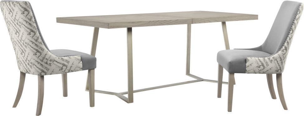 Olliix.com Dining Tables - Boulder Transitional Dining Table 74"W x 36"D x 30"H Light Gray