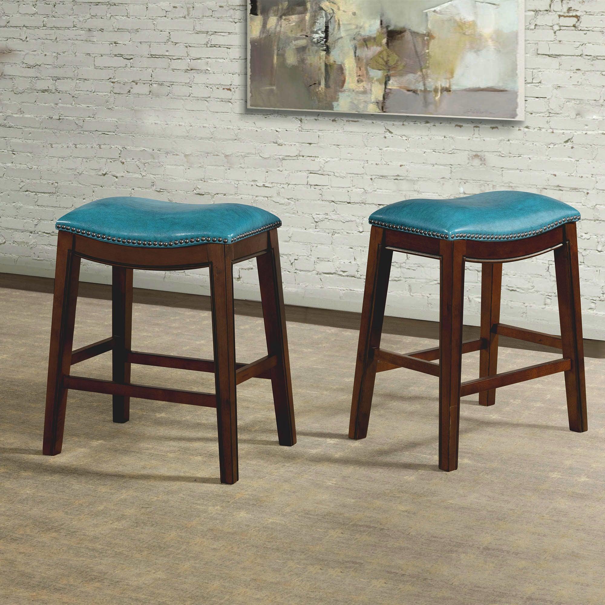 Elements Barstools - Bowen 24" Backless Counter Height Stool in Blue