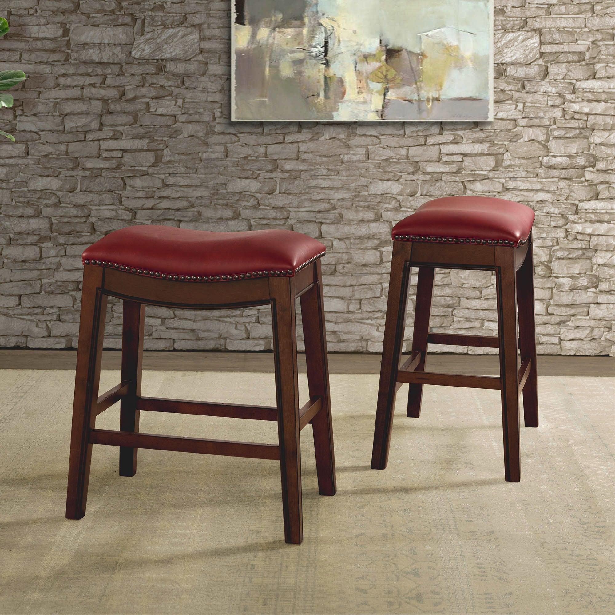 Elements Barstools - Bowen 24" Backless Counter Height Stool in Red