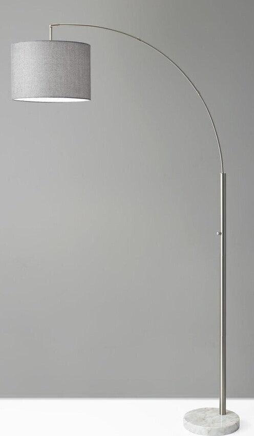 Adesso Floor Lamps - Bowery Arc Floor Lamp Gray & White