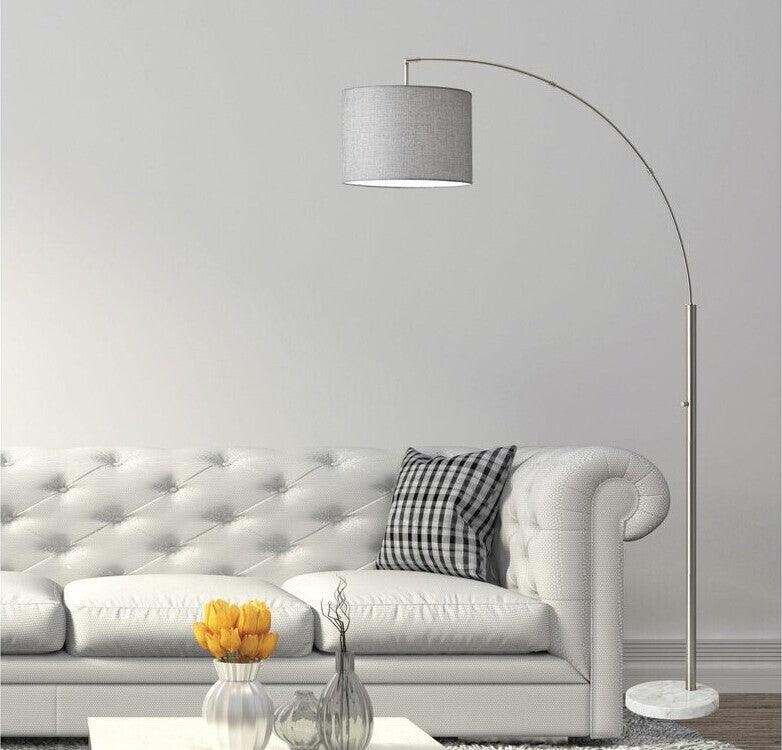 Adesso Floor Lamps - Bowery Arc Floor Lamp Gray & White