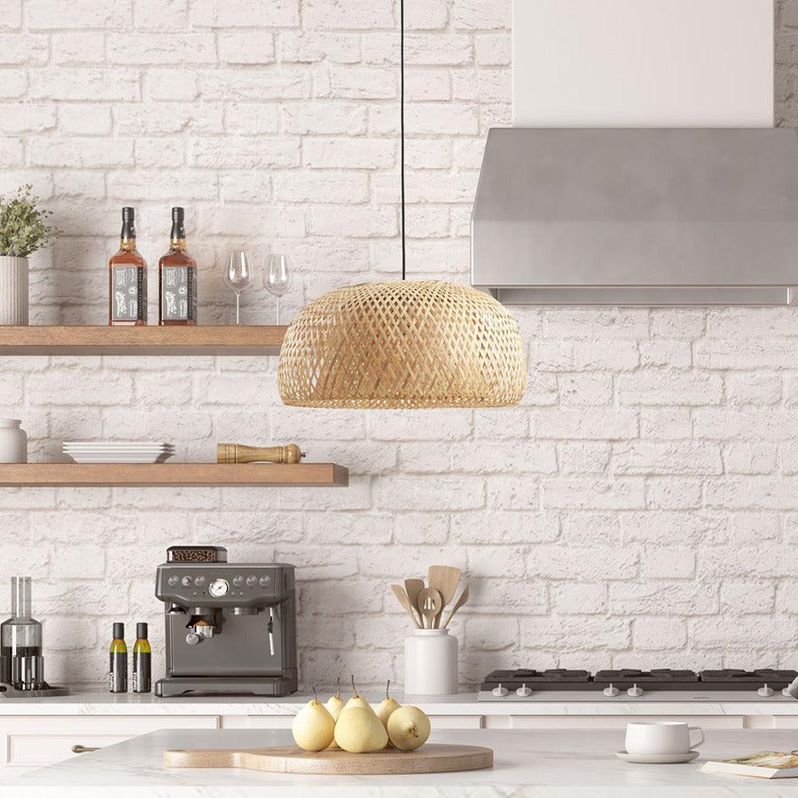 Olliix.com Ceiling Lights - Bowl Shaped Bamboo Pendant Natural II151-0135