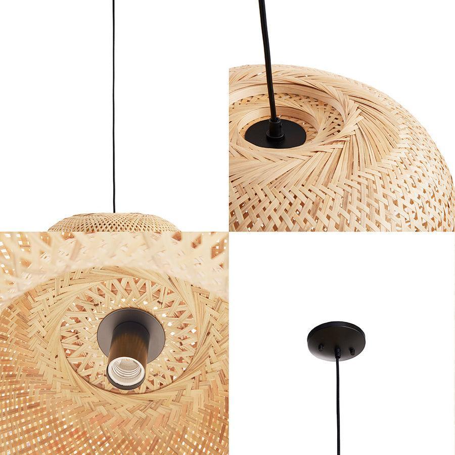 Olliix.com Ceiling Lights - Bowl Shaped Bamboo Pendant Natural II151-0135