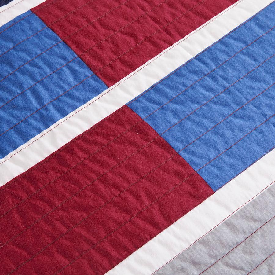 Olliix.com Comforters & Blankets - Bradley Twin/Twin XL Reversible Coverlet Set Navy & Red
