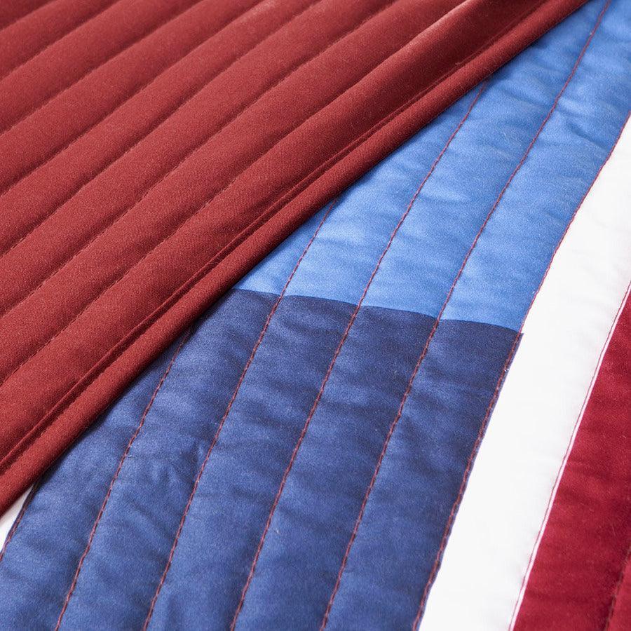 Olliix.com Comforters & Blankets - Bradley Twin/Twin XL Reversible Coverlet Set Navy & Red