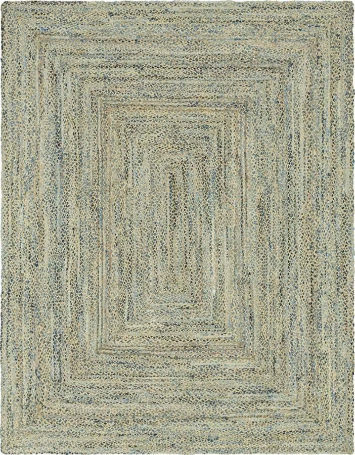 Unique Loom Indoor Rugs - Braided Chindi Comfort 10x13 Rectangular Rug Blue