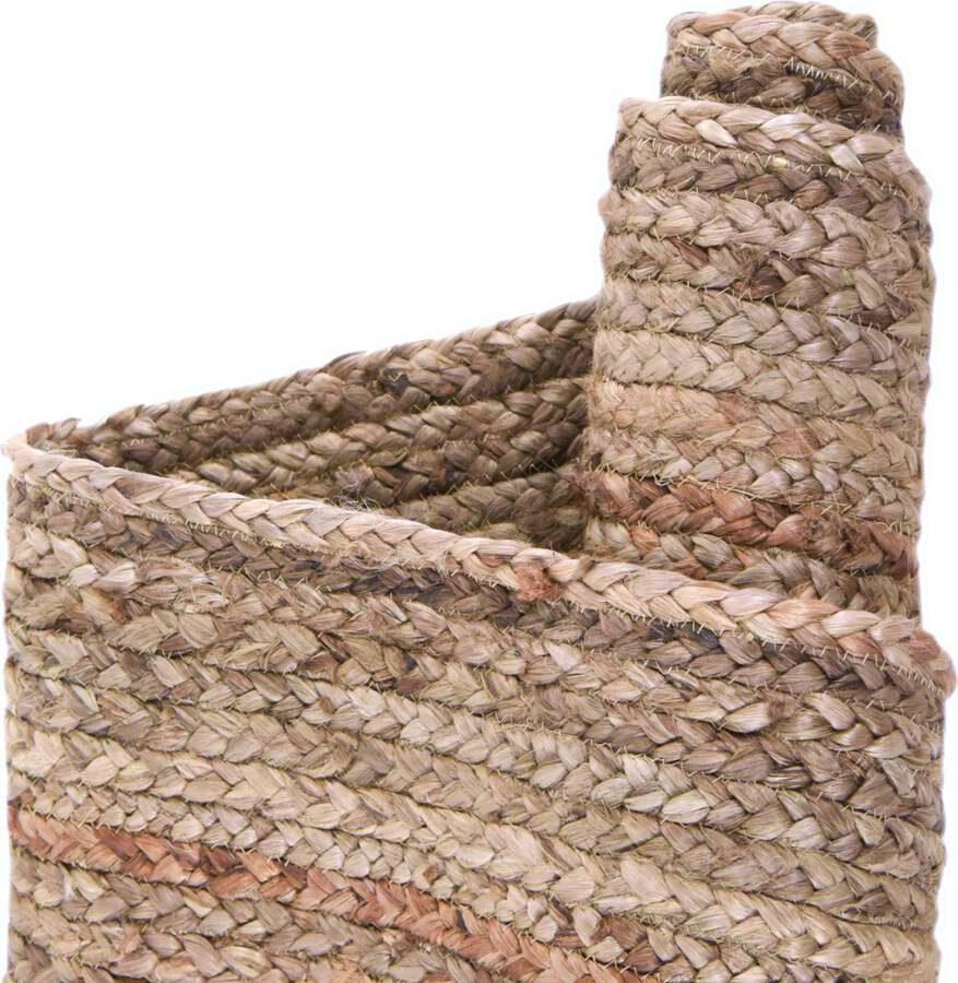 Unique Loom Indoor Rugs - Braided Jute Coastal 10 Ft Square Square Rug Natural