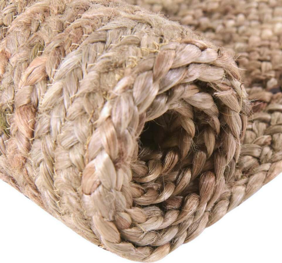 Unique Loom Indoor Rugs - Braided Jute Coastal 10 Ft Square Square Rug Natural