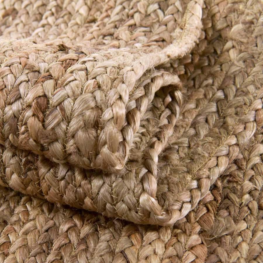 Unique Loom Indoor Rugs - Braided Jute Coastal 10 Ft Square Square Rug Natural