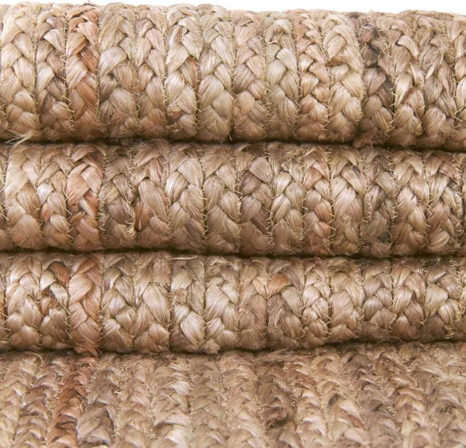 Unique Loom Indoor Rugs - Braided Jute Coastal 10 Ft Square Square Rug Natural