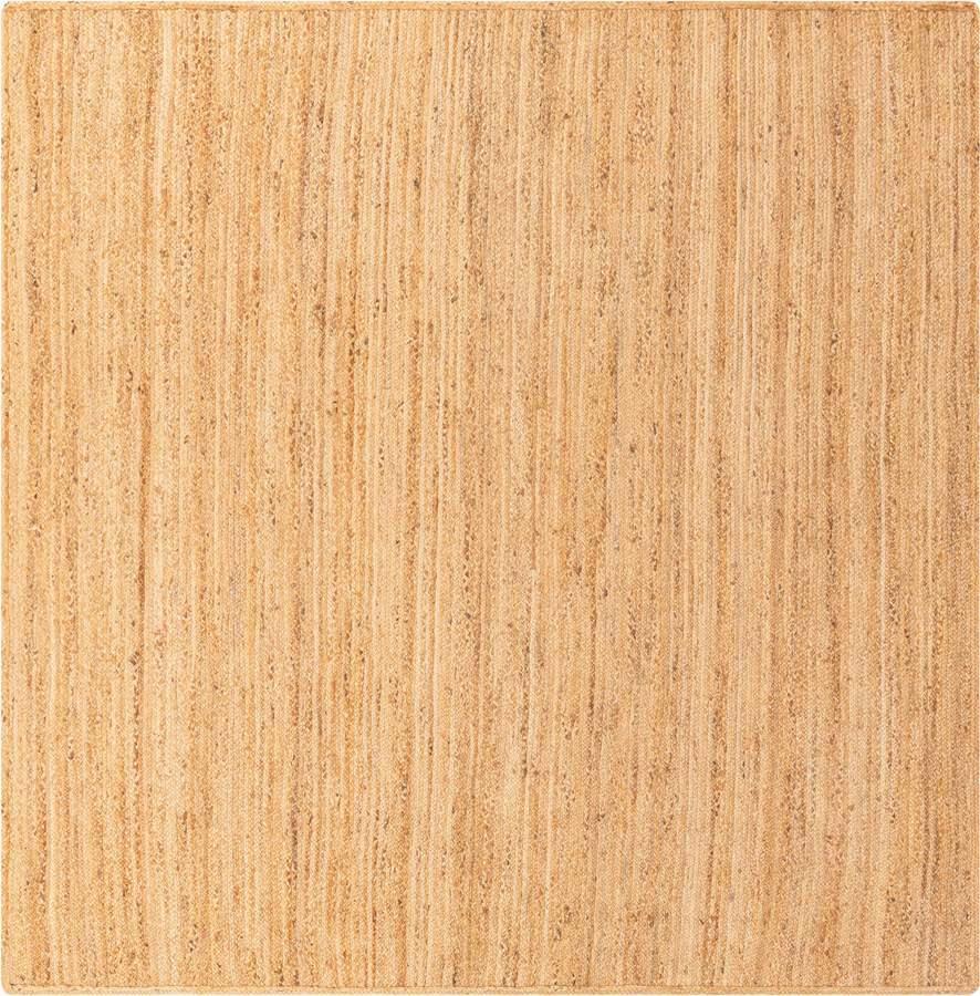 Unique Loom Indoor Rugs - Braided Jute Coastal 10 Ft Square Square Rug Natural