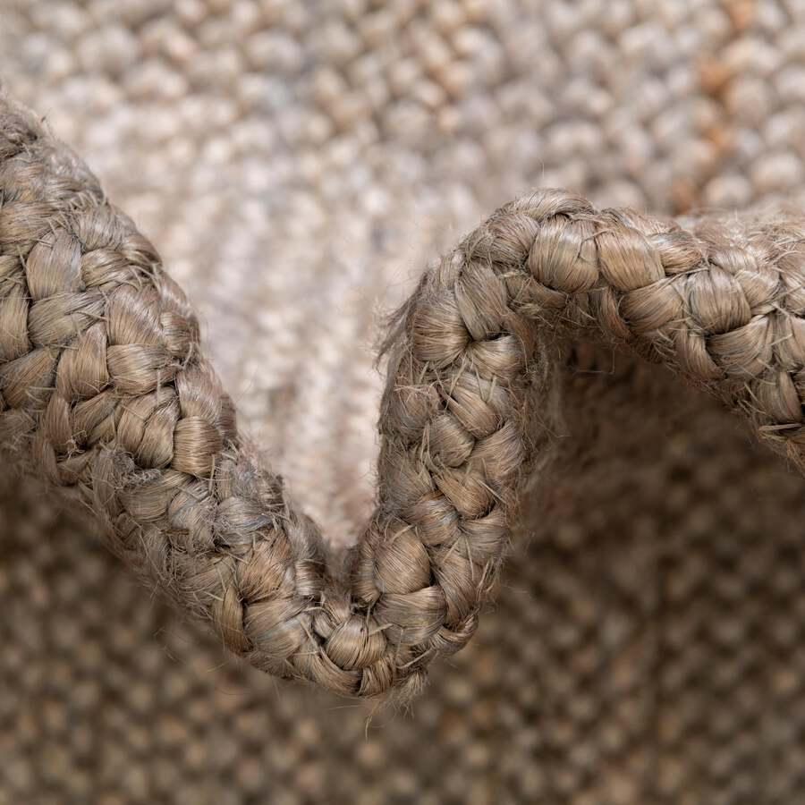 Unique Loom Indoor Rugs - Braided Jute Coastal 10x14 Rectangular Rug Gray