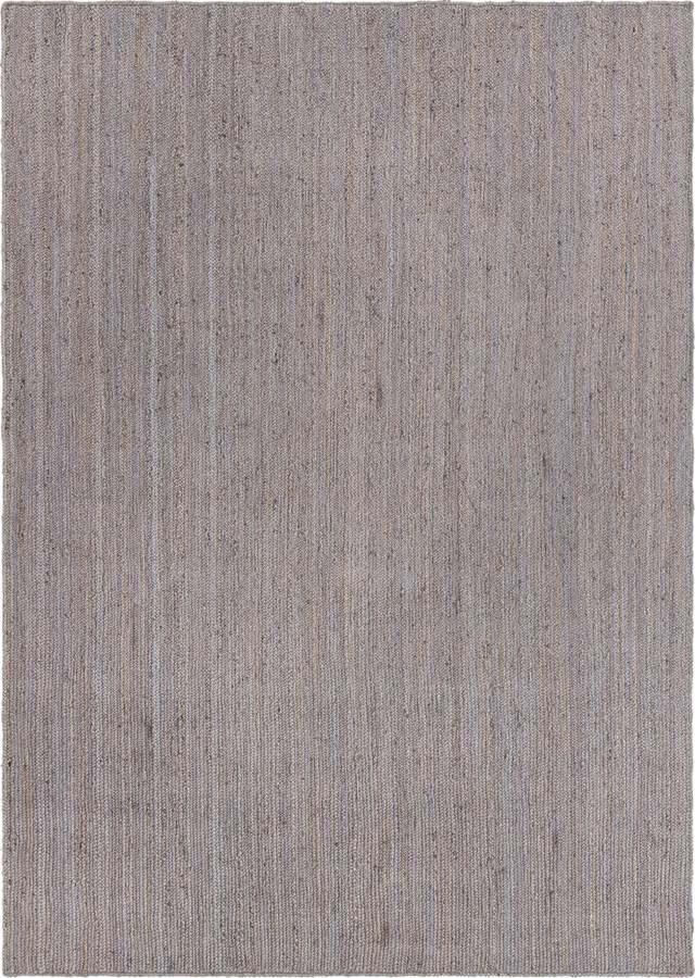 Unique Loom Indoor Rugs - Braided Jute Coastal 10x14 Rectangular Rug Gray