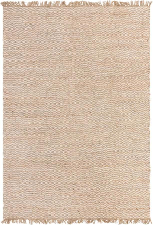 Unique Loom Indoor Rugs - Braided Jute Coastal 10x14 Rectangular Rug Natural/Ivory