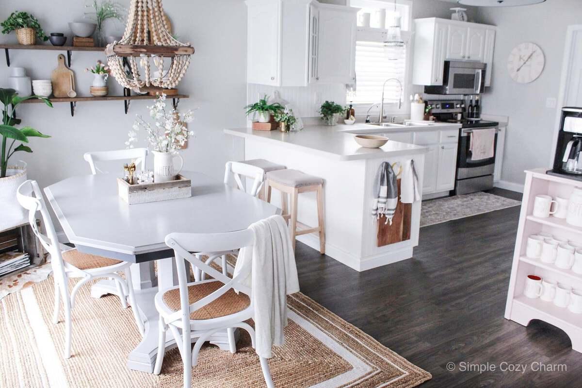 Unique Loom Indoor Rugs - Braided Jute Coastal 9x12 Rectangular Rug Natural/Ivory