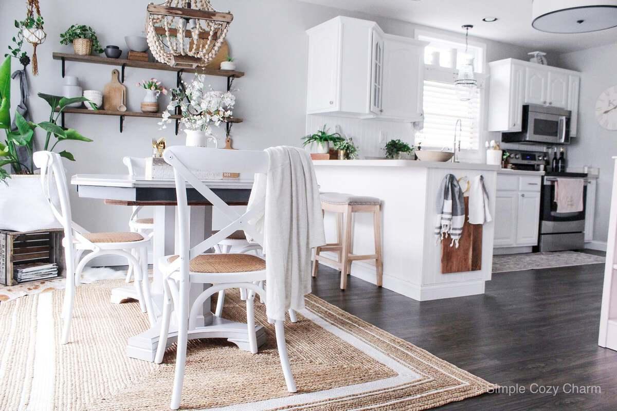 Unique Loom Indoor Rugs - Braided Jute Coastal 9x12 Rectangular Rug Natural/Ivory