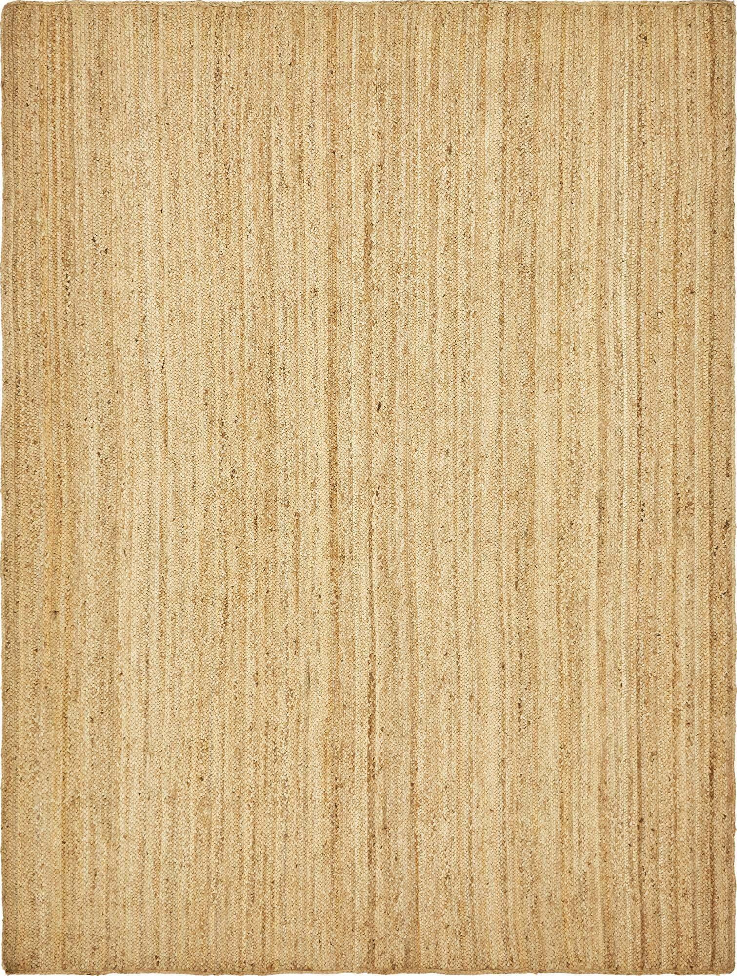 Unique Loom Indoor Rugs - Braided Jute Solid Rectangular 9x12 Rug Natural