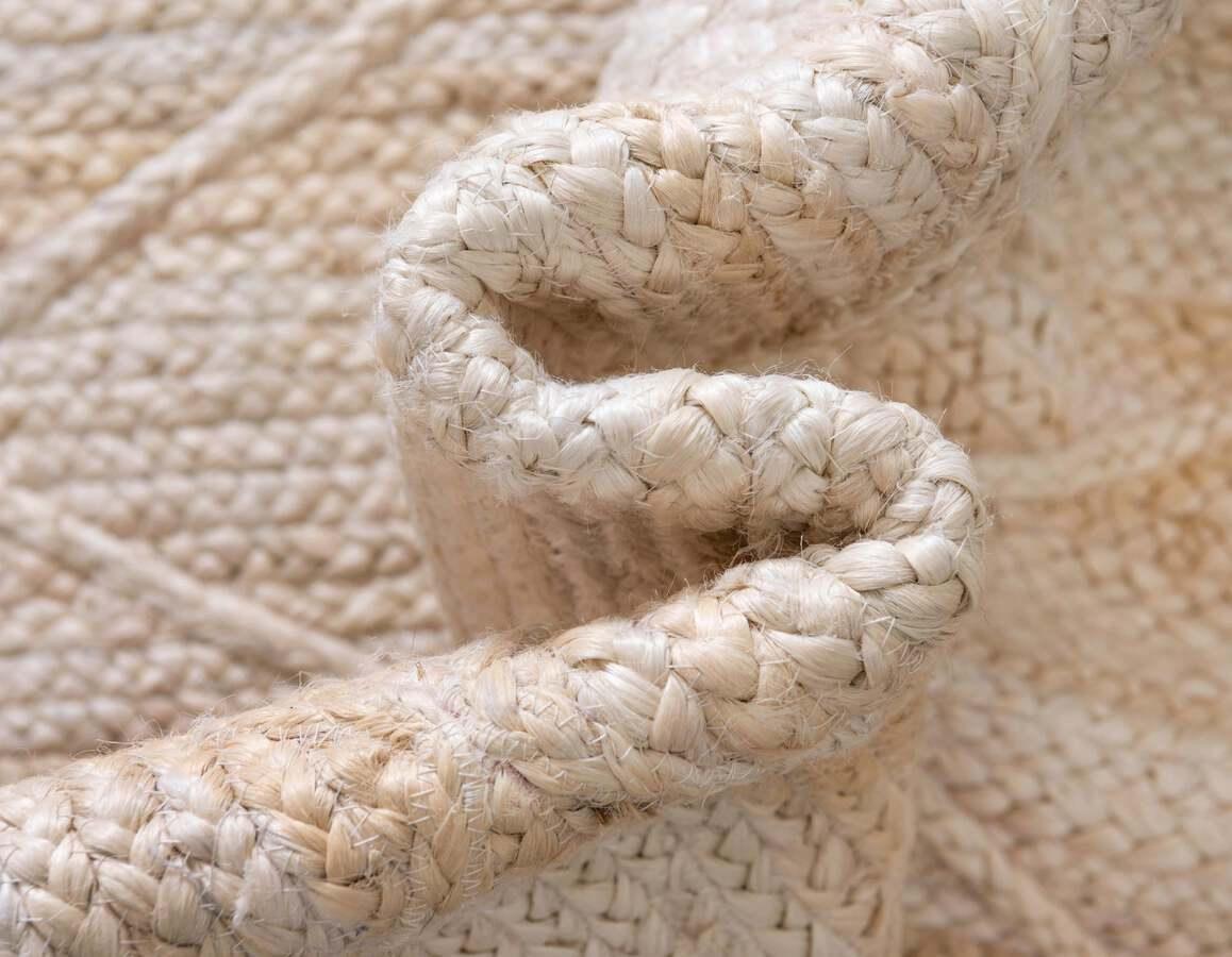 Unique Loom Indoor Rugs - Braided Jute Trellis 8x10 Rectangular Rug Beige
