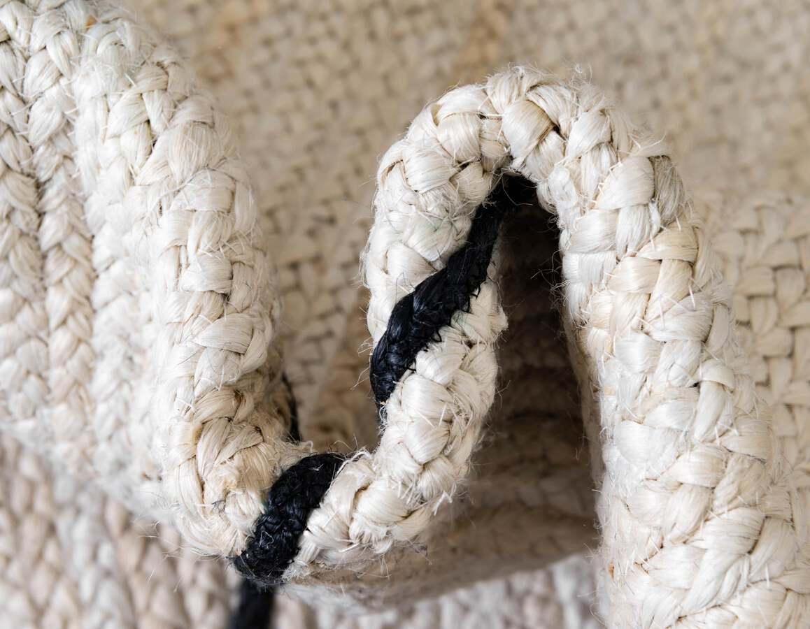 Unique Loom Indoor Rugs - Braided Jute Trellis 8x11 Rectangular Rug Ivory