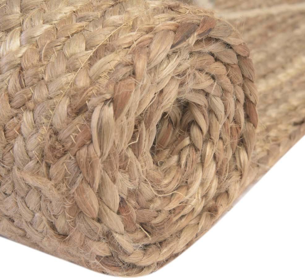 Unique Loom Indoor Rugs - Braided Jute Trellis 8x11 Rectangular Rug Natural/Ivory