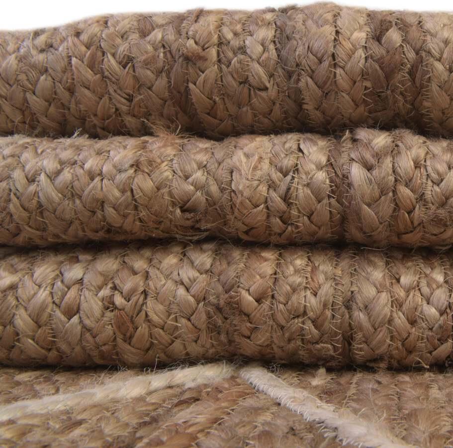 Unique Loom Indoor Rugs - Braided Jute Trellis 8x11 Rectangular Rug Natural/Ivory