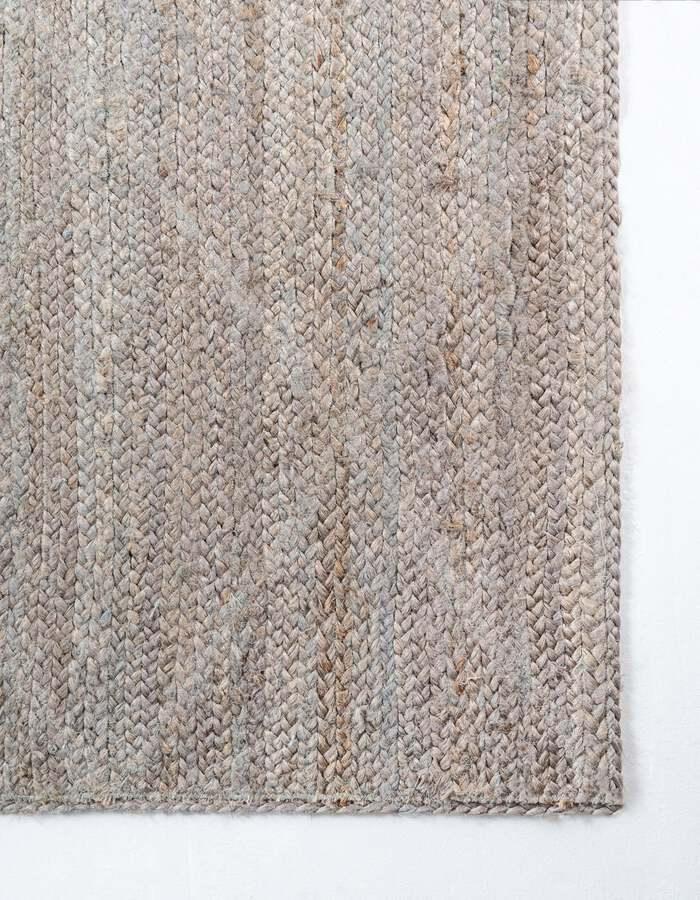 Unique Loom Indoor Rugs - Braided Jute Trellis 9x12 Rectangular Rug Gray