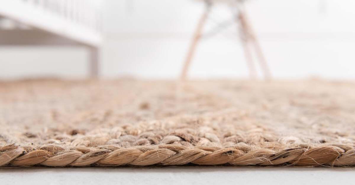 Unique Loom Indoor Rugs - Braided Jute Trellis 9x12 Rectangular Rug Natural
