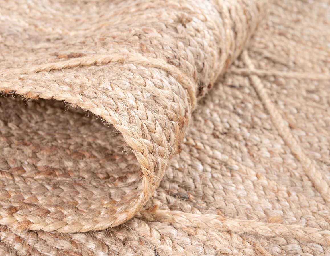 Unique Loom Indoor Rugs - Braided Jute Trellis 9x12 Rectangular Rug Natural