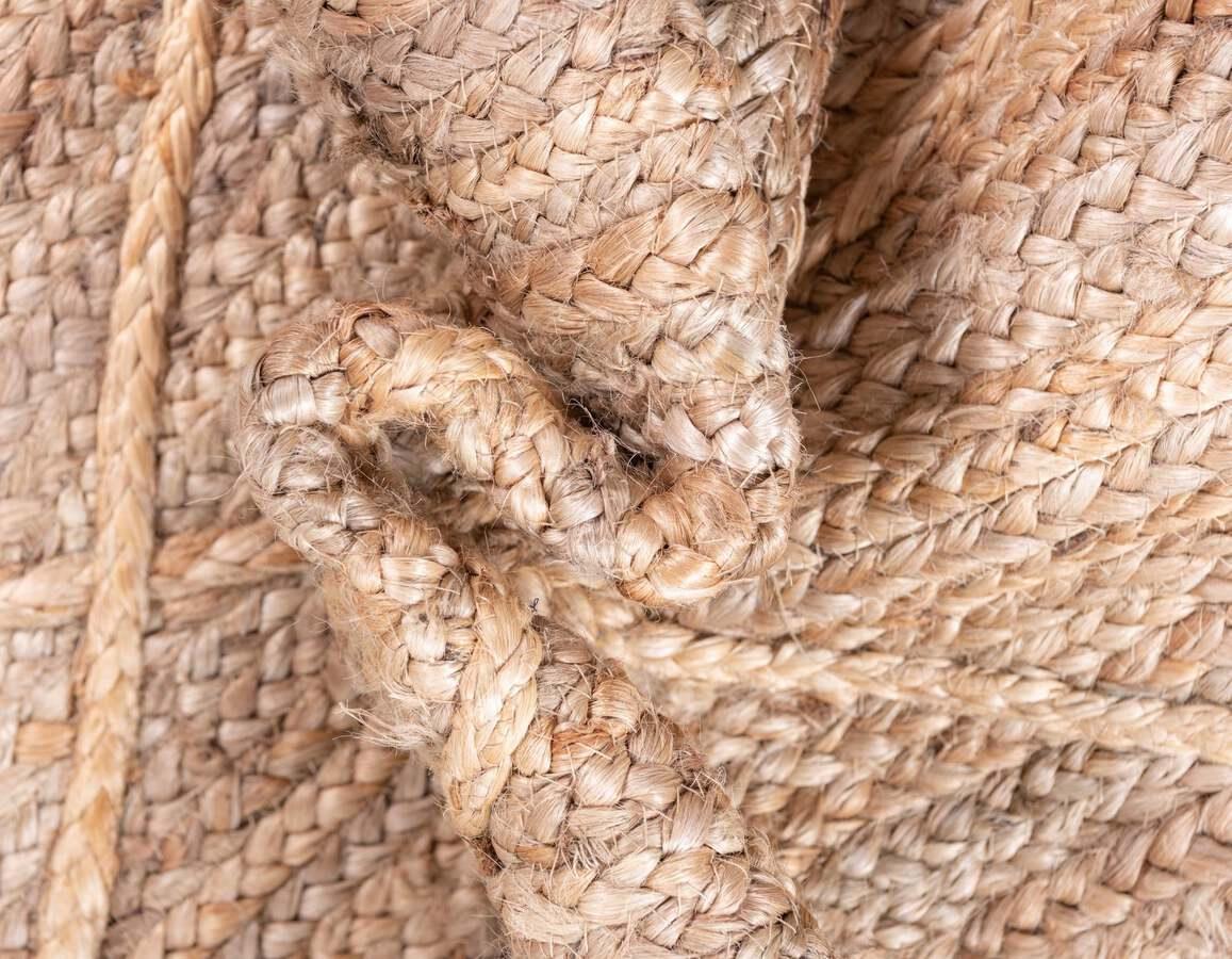 Unique Loom Indoor Rugs - Braided Jute Trellis 9x12 Rectangular Rug Natural