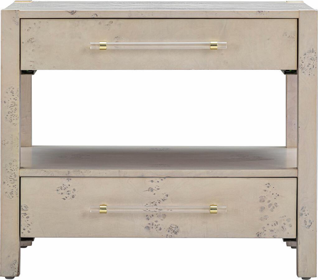 Tov Furniture Nightstands & Side Tables - Brandyss White Burl Nightstand White