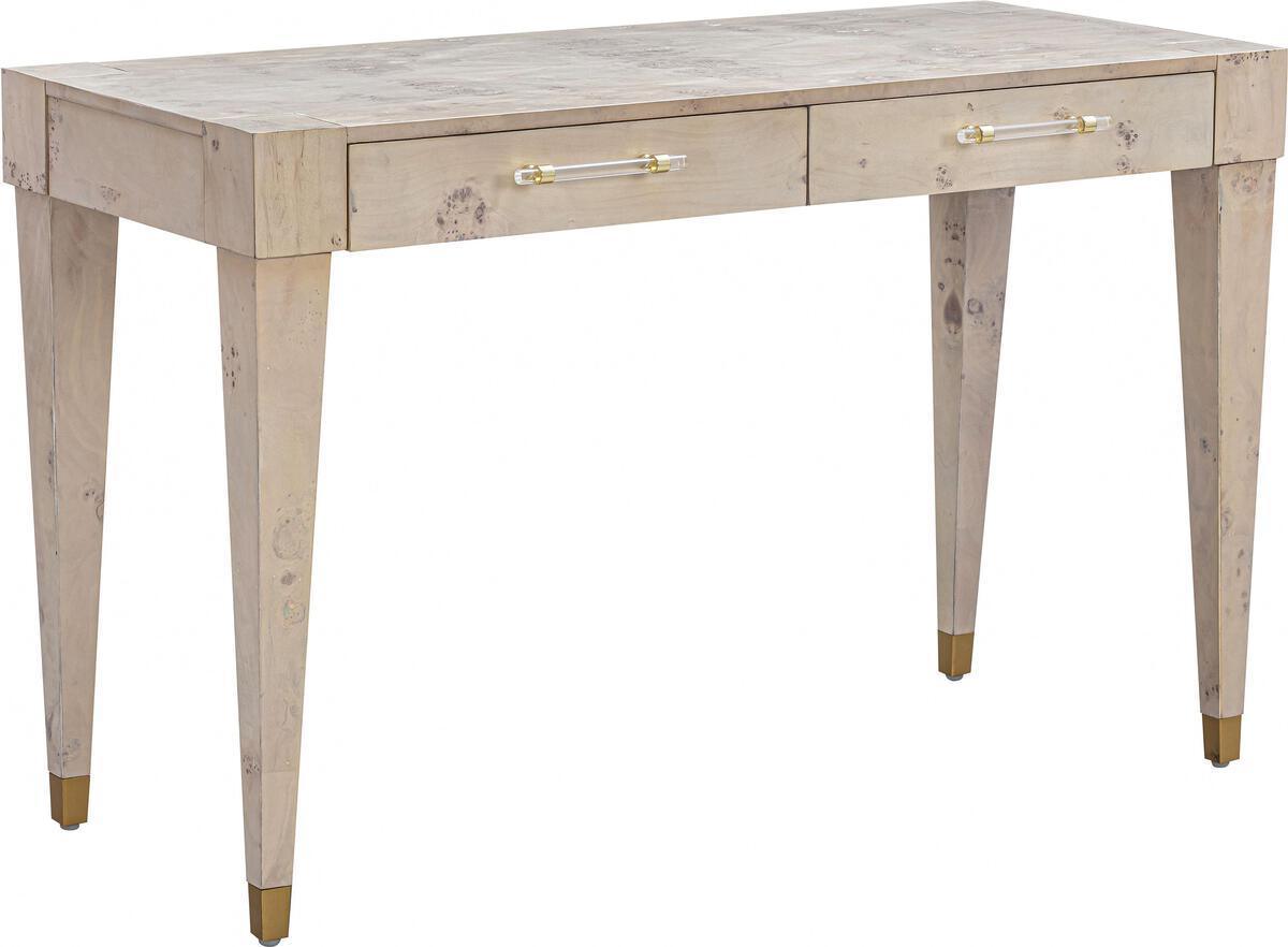 Tov Furniture Desks - Brandyss White Burl Work Desk White