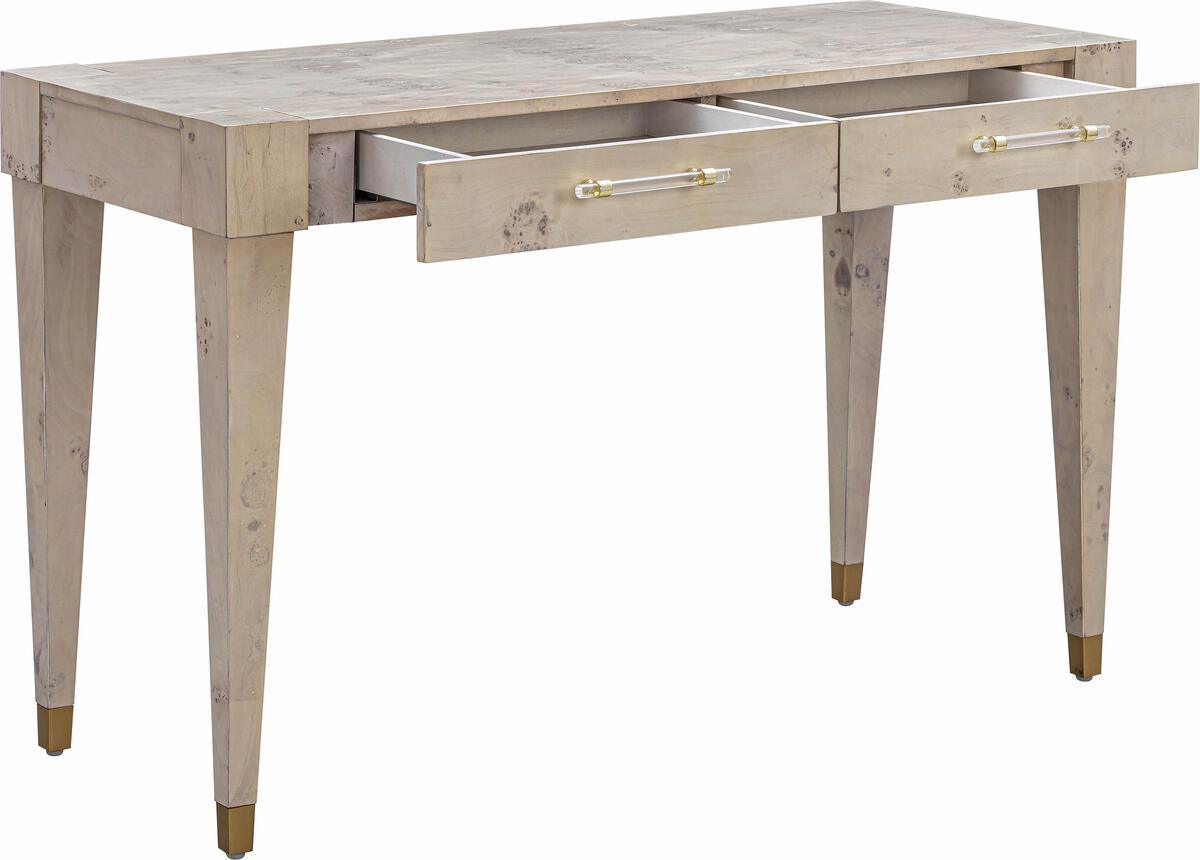 Tov Furniture Desks - Brandyss White Burl Work Desk White