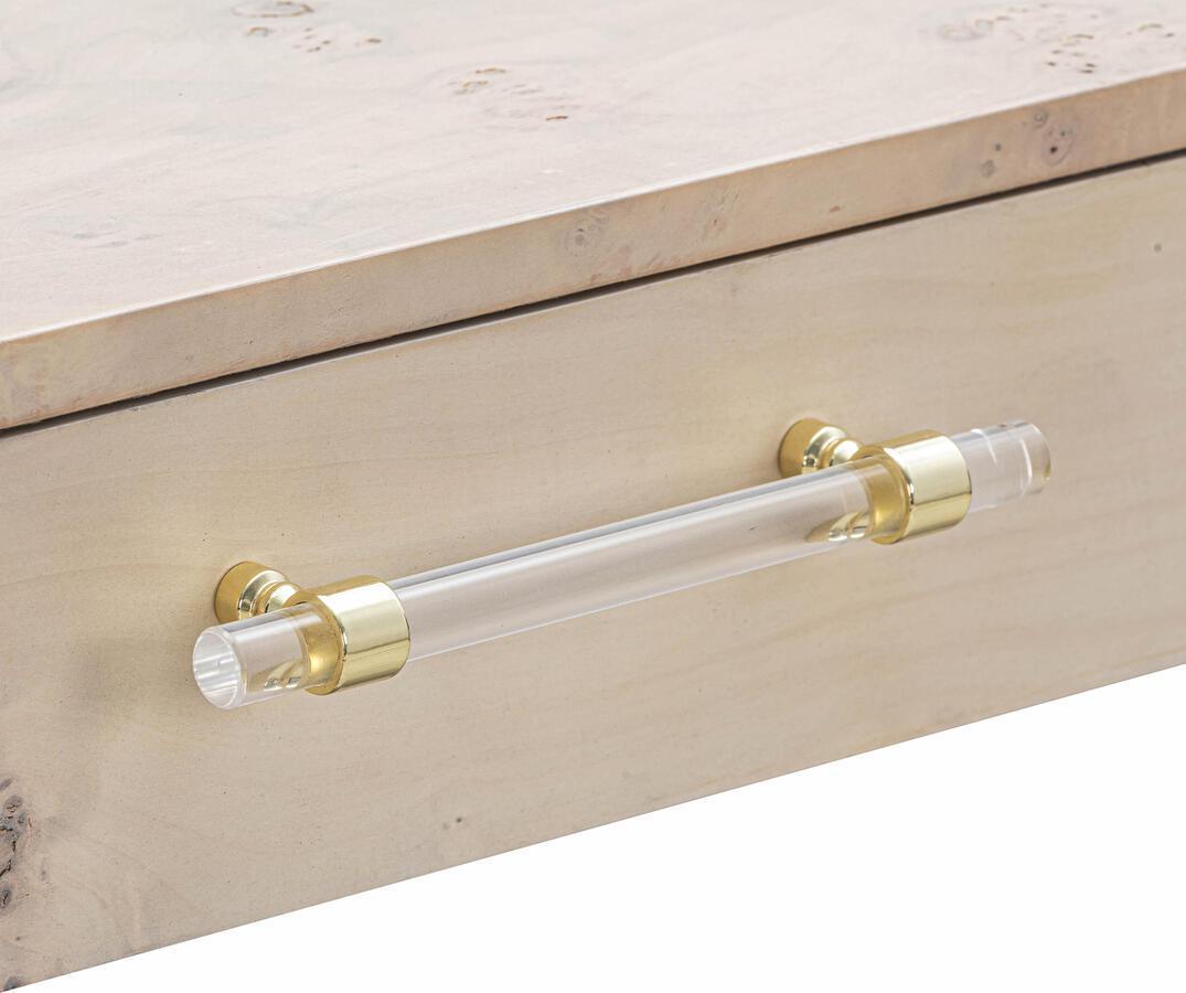 Tov Furniture Desks - Brandyss White Burl Work Desk White
