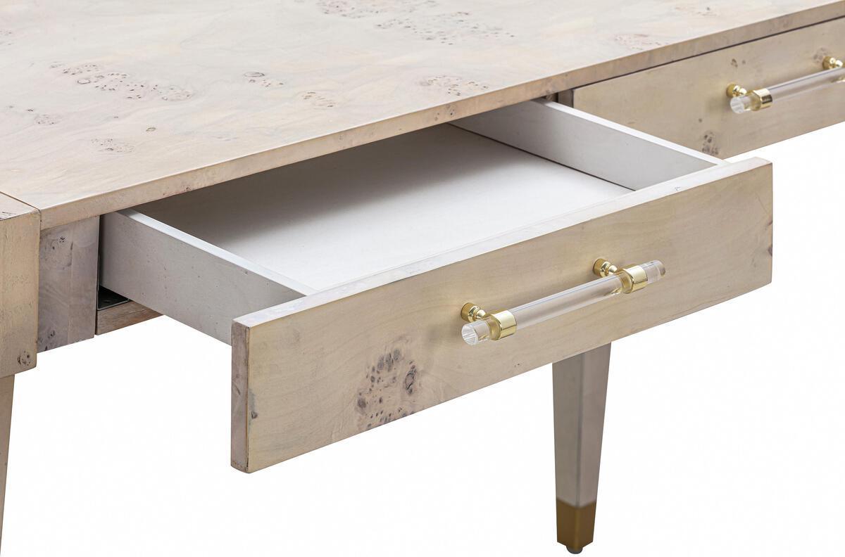 Tov Furniture Desks - Brandyss White Burl Work Desk White
