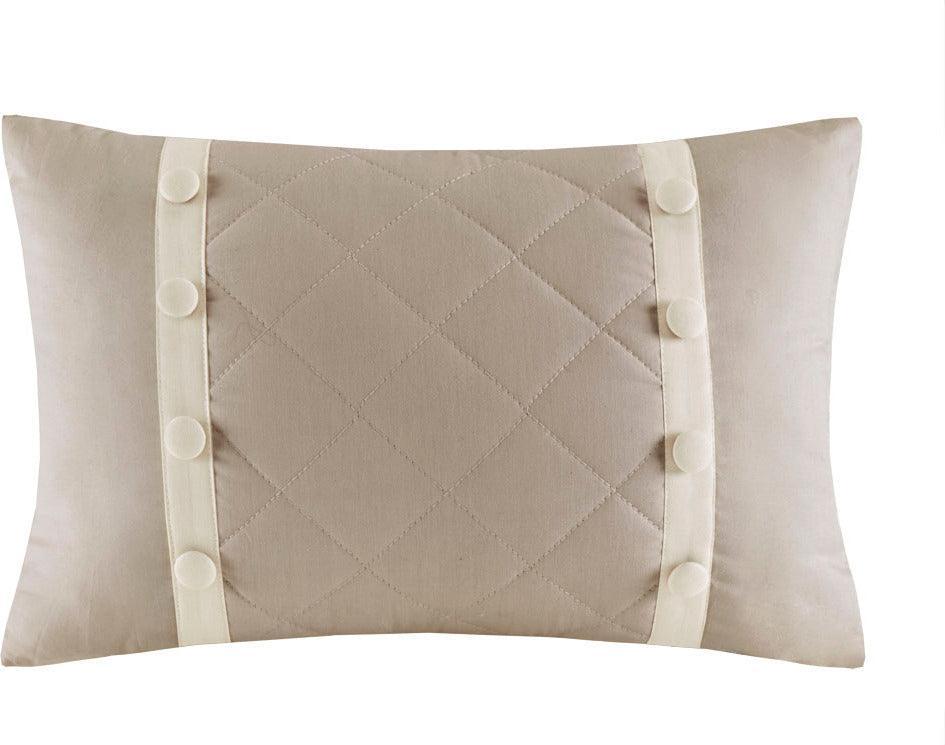 Olliix.com Comforters & Blankets - Breanna Queen 4 Piece Cotton Reversible Tailored Bedspread Set Khaki