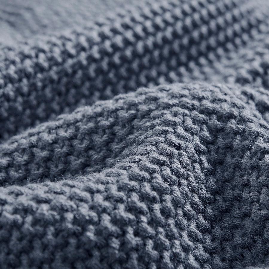Olliix.com Comforters & Blankets - Bree Casual Knit Blanket Twin Indigo