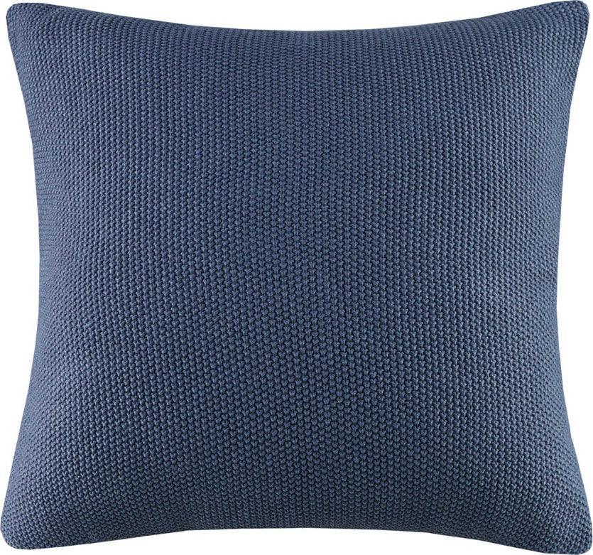 Olliix.com Pillows - Bree Casual Knit Euro Pillow Cover 26x26" Indigo