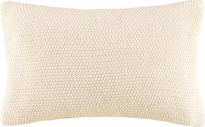 Olliix.com Pillows - Bree Casual Knit Oblong Pillow Cover 12x20" Ivory