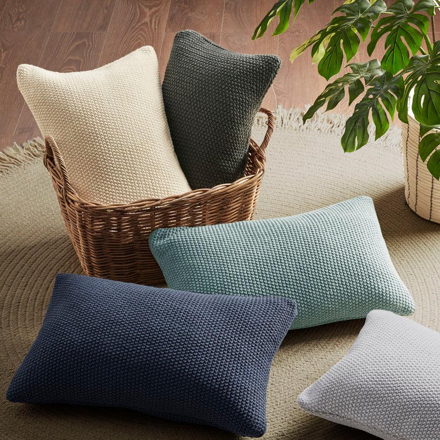 Olliix.com Pillows - Bree Casual Knit Oblong Pillow Cover 12x20" Ivory