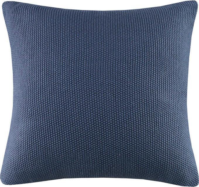Olliix.com Pillows - Bree Casual Knit Square Pillow Cover 20x20" Indigo
